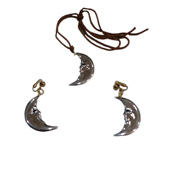 CONJUNTO COLGANTE Y PENDIENTES LUNAS