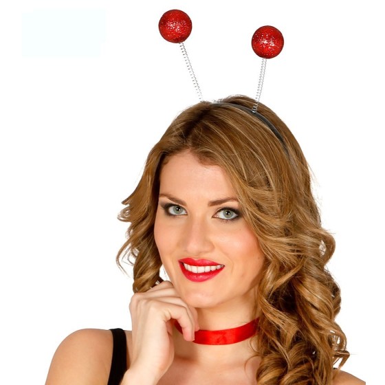 DIADEMA BOLA ESCARCHA ROJA