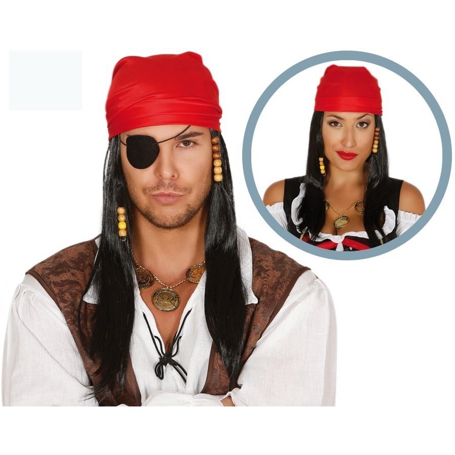 peluca y pañuelo pirata