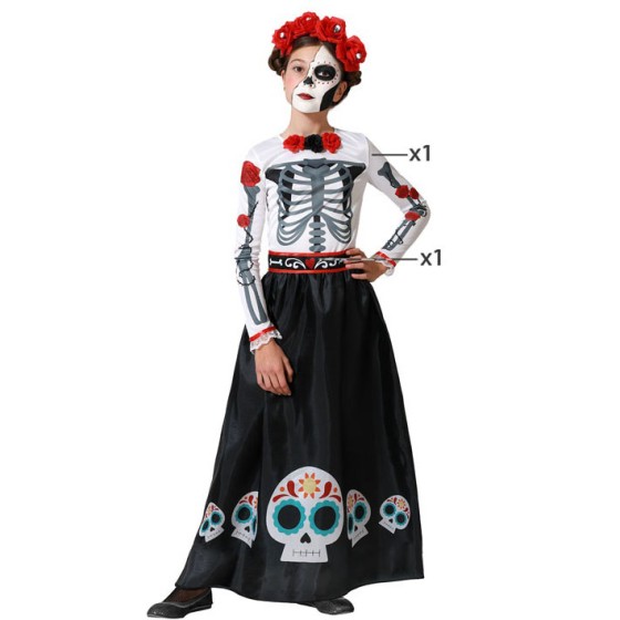 DISFRAZ DE ESQUELETO CATRINA