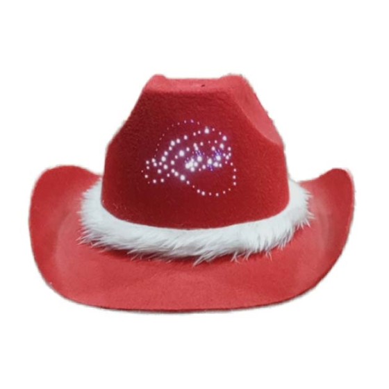 SOMBRERO VAQUERO ROJO CON LUZ