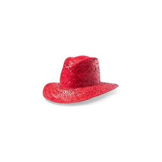 SOMBRERO DE PAJA ROJO