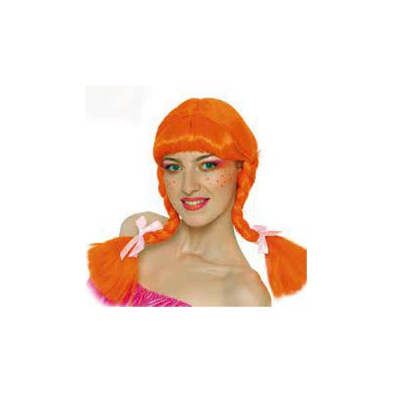 PELUCA TRENZAS NARANJA PIPI